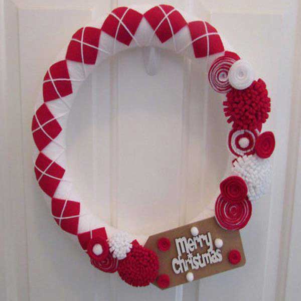 زیباترین حلقه گل کریسمسی دست ساز برای پشت در pgri ;vdsls حلقه گل حلقه پشت در Christmas wreath