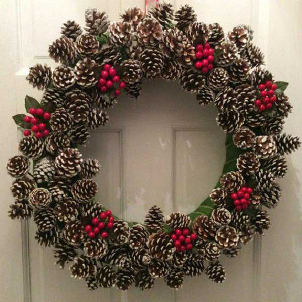 زیباترین حلقه گل کریسمسی دست ساز برای پشت در pgri ;vdsls حلقه گل حلقه پشت در Christmas wreath