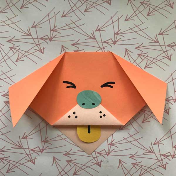آموزش سگ اوریگامی آسان با استفاده از کاغذ رنگی و قیچی  h,vd'hld origami   عکس اوریگامی ساده اوریگامی حیوانات برای کودکان اوریگامی حیوانات مرحله به مرحله  