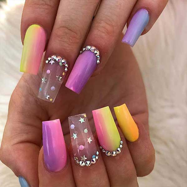طراحی ناخن رنگین کمانی + کاشت ناخن رنگی رنگی طراحی ناخن رنگی جدید کاشت ناخن رنگین کمانی فرنچ ناخن رنگین کمان طرح ناخن رنگی پاستلی لاک ژل رنگین کمانی ناخن رنگارنگ دخترانه  طراحی رنگین کمان Rainbow Nails xvhpd khok xvhpd khok vk'dk ;lhkd  