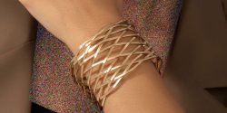 مدل دستبند پهن طلا + دستبند شیک و سنگین زنانه برای مجالس