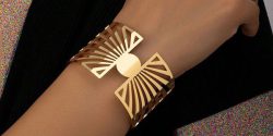 مدل دستبند پهن طلا + دستبند شیک و سنگین زنانه برای مجالس
