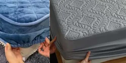 آموزش دوخت ملحفه تشک تخت با الگو و اندازه برای تخت دو نفره