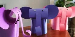 کاردستی فیل ساده و بامزه با مقوا + کاردستی با وسایل دور ریختنی