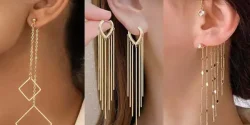 مدل گوشواره طلا آویز ایتالیایی شیک برای بانوان خوش سلیقه