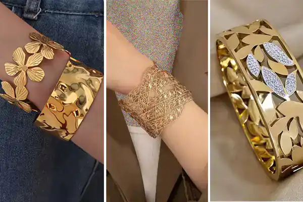 مدل دستبند طلا پهن جدید