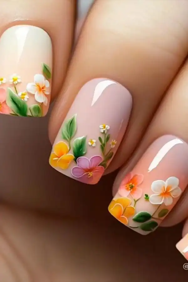 طراحی ناخن گل و گلی