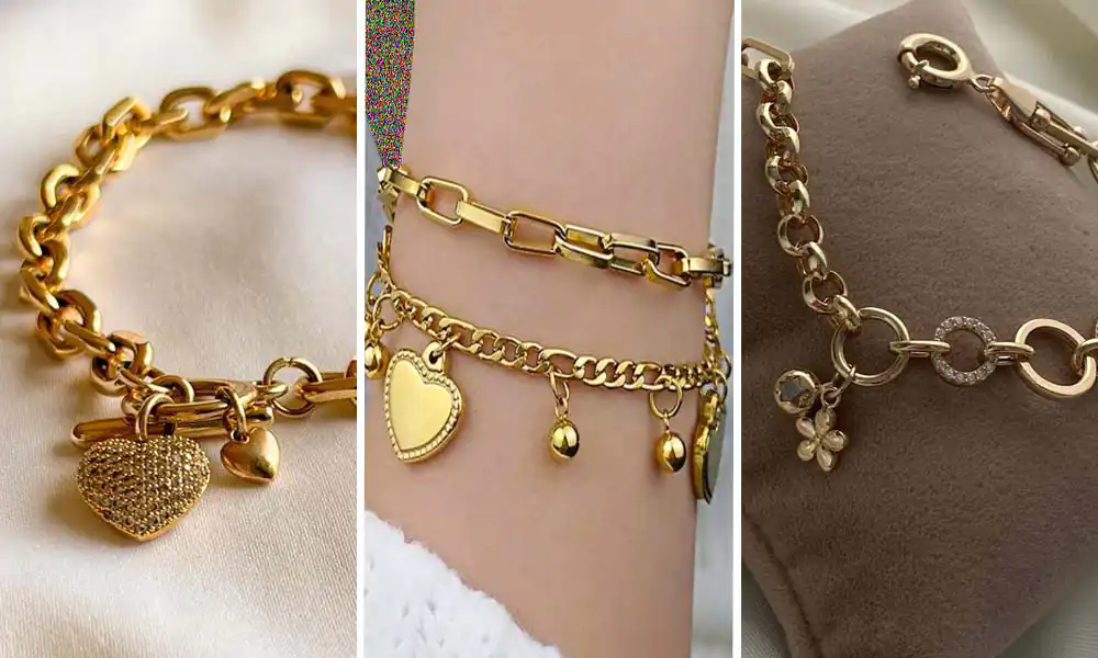 مدل دستبند طلا آویز دار