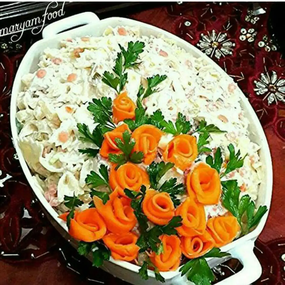 تزئین سالاد ماکارونی ساده