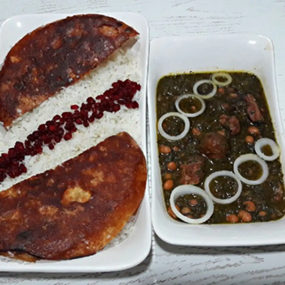 تزئین قورمه سبزی برای مهمانی