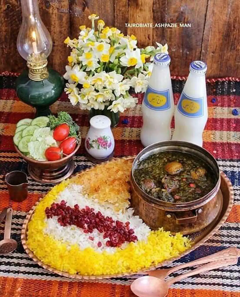 تزئین قورمه سبزی برای مهمانی