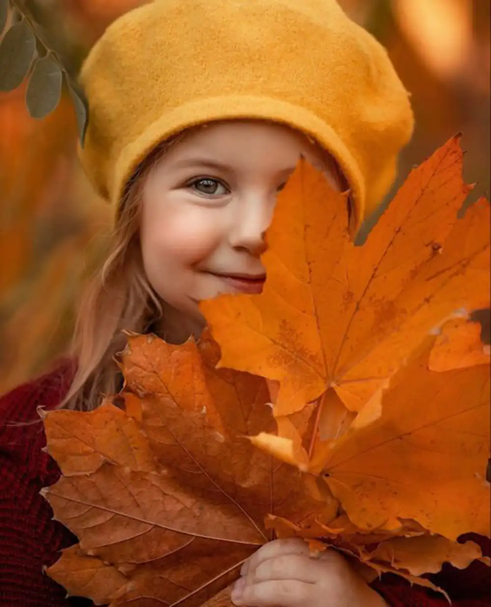 ایده عکاسی پاییزی برای کودک