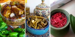 تزیین ترشی برای سفره سنتی و ایده های برش قطعات فانتزی