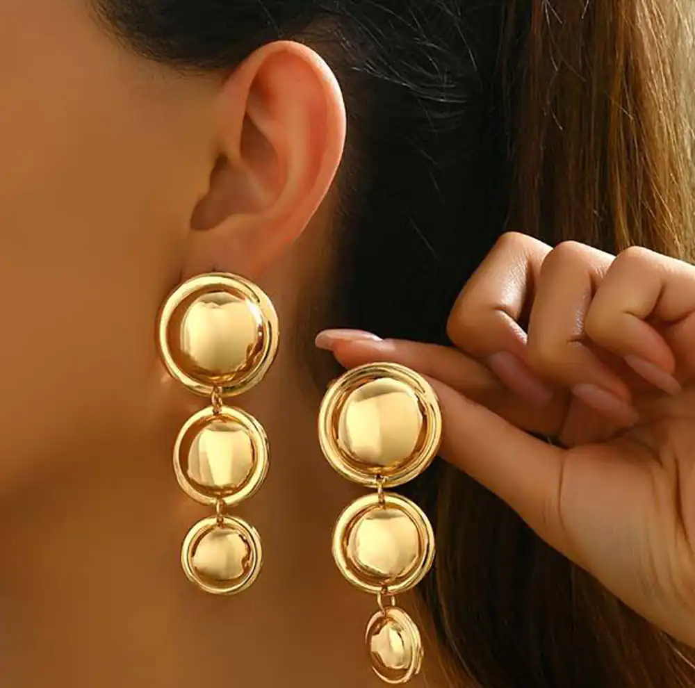 گوشواره طلا آویز ایتالیایی جدید