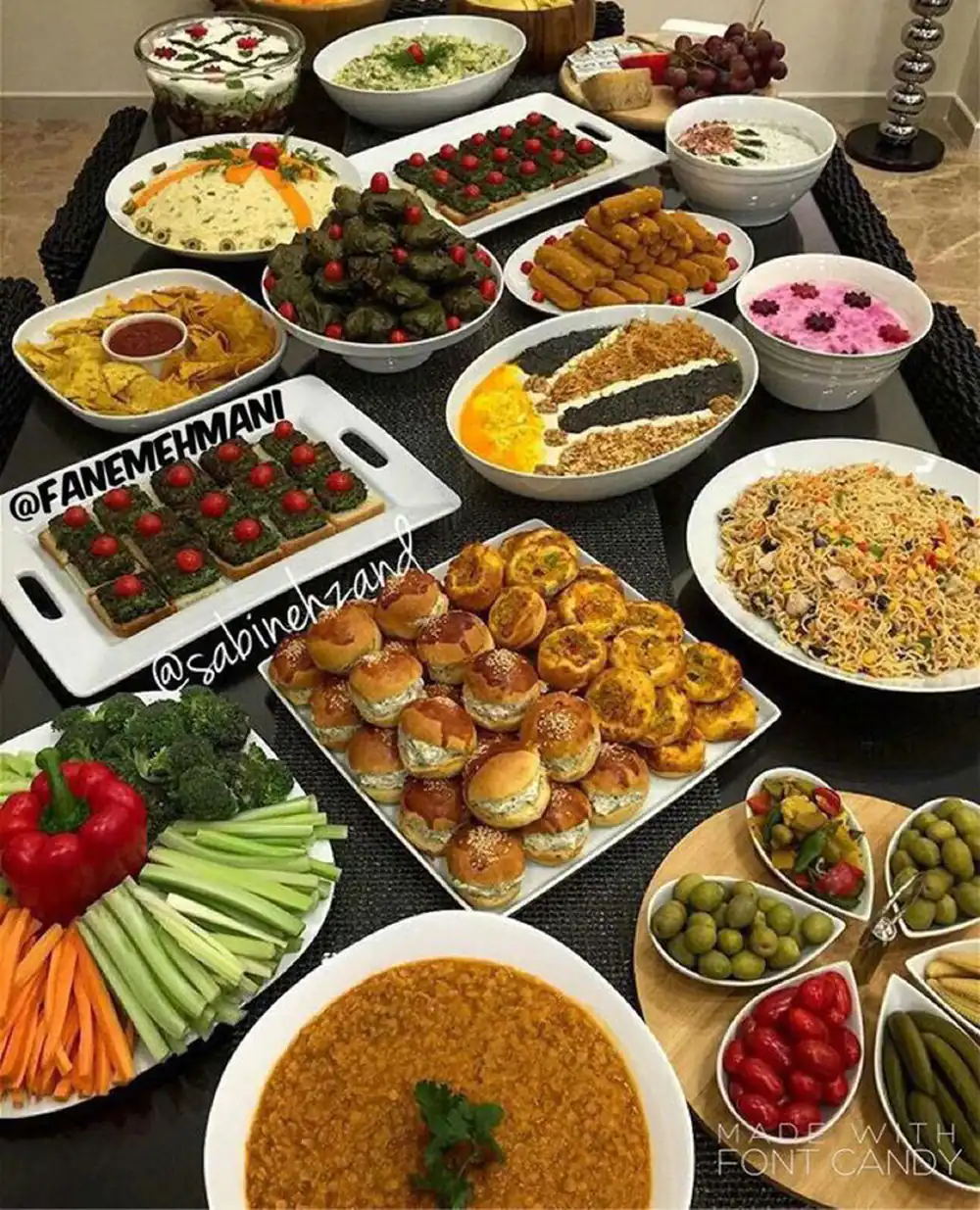 تزیین سفره غذا مهمان