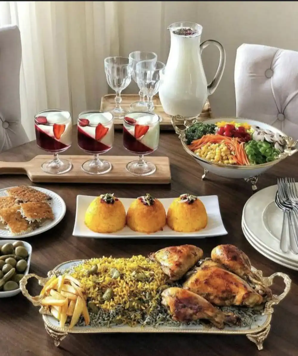 تزیین سفره غذا مهمان