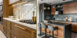 کابینت آشپزخانه دو رنگ ترندی مدرن برای دکوراسیون شیک و امروزی