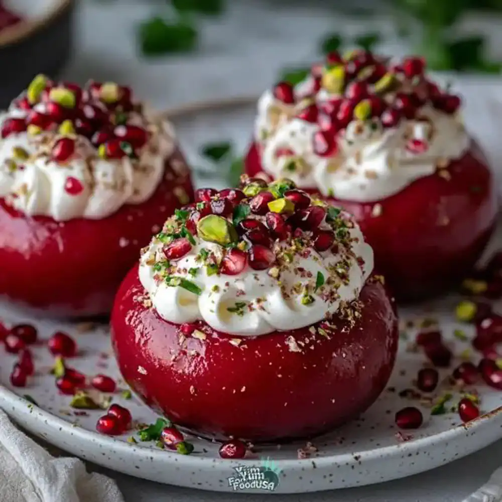 تزیین دسر با انار