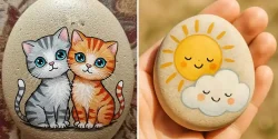 ایده نقاشی روی سنگ با خلاقانه‌ترین طرح‌ها برای نقاشی روی سنگ در خانه